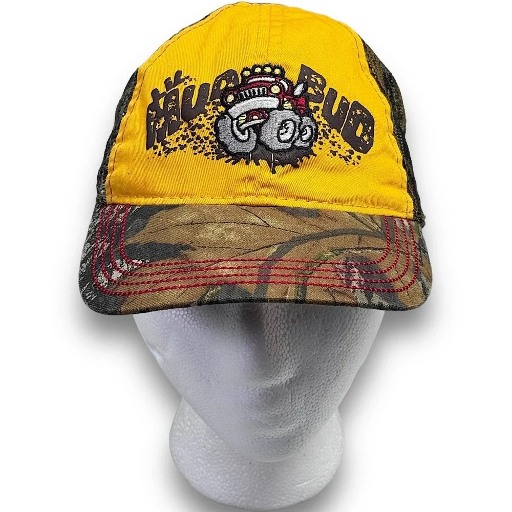 Lil Mud Bud Mossy Oak Yellow Camouflage Toddler Size Hat Brown Cap Adjustable
